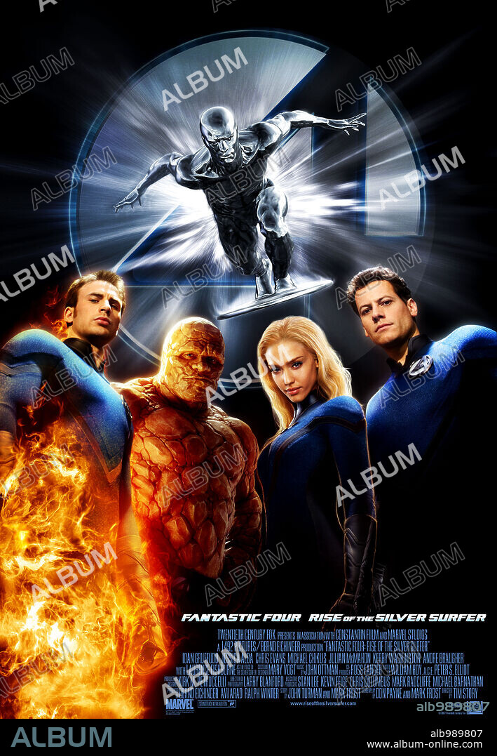 Poster de LOS 4 FANTÁSTICOS Y SILVER SURFER, 2007 (4: RISE OF THE SILVER SURFER), dirigida por TIM STORY. Copyright 20TH CENTURY FOX.