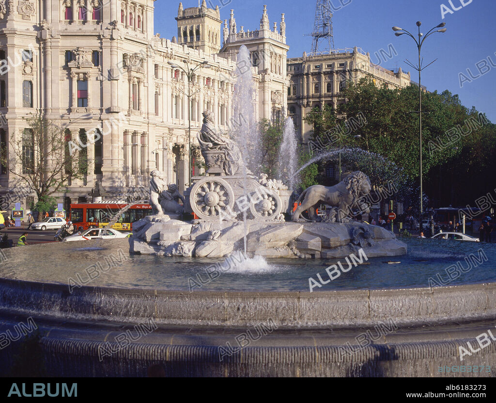 FRANCISCO GUTIERREZ ARRIBAS Y ROBERTO MICHEL. FUENTE DE CIBELES REALIZADA ENTRE 1777 Y 1782 SITUADA EN LA PLAZA QUE LLEVA SU NOMBRE DESDE 1895.