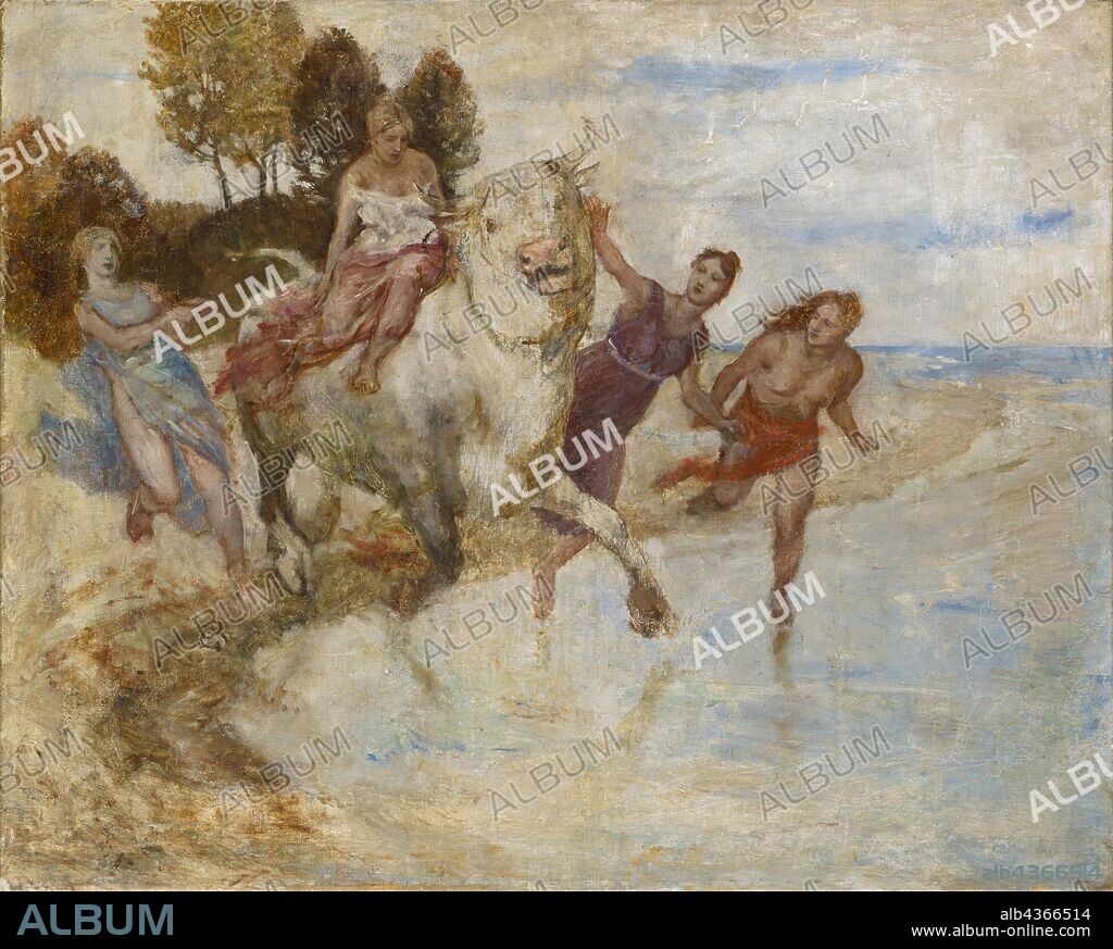 The Rape of Europa, tempera on canvas, 80 x 100 cm, not marked, Albert Welti, Zürich 1862–1912 Bern.