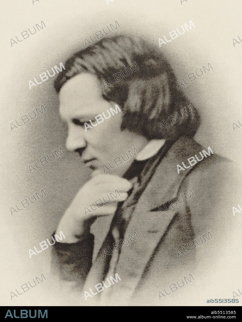 BRUXELLES PHOTO STUDIO J. GANZ. Portrait of the Composer Robert Schumann (1810-1856).