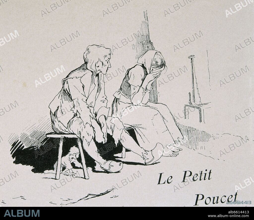 PULGARCITO - DIBUJO PARA EL CUENTO DE PERRAULT -POBREZA DE LOS PADRES.