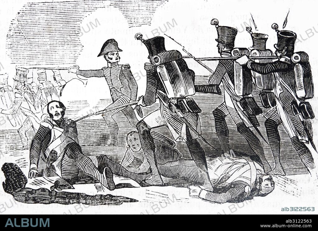 Engraving depicts the Battle of Uclés. Dated 1809.