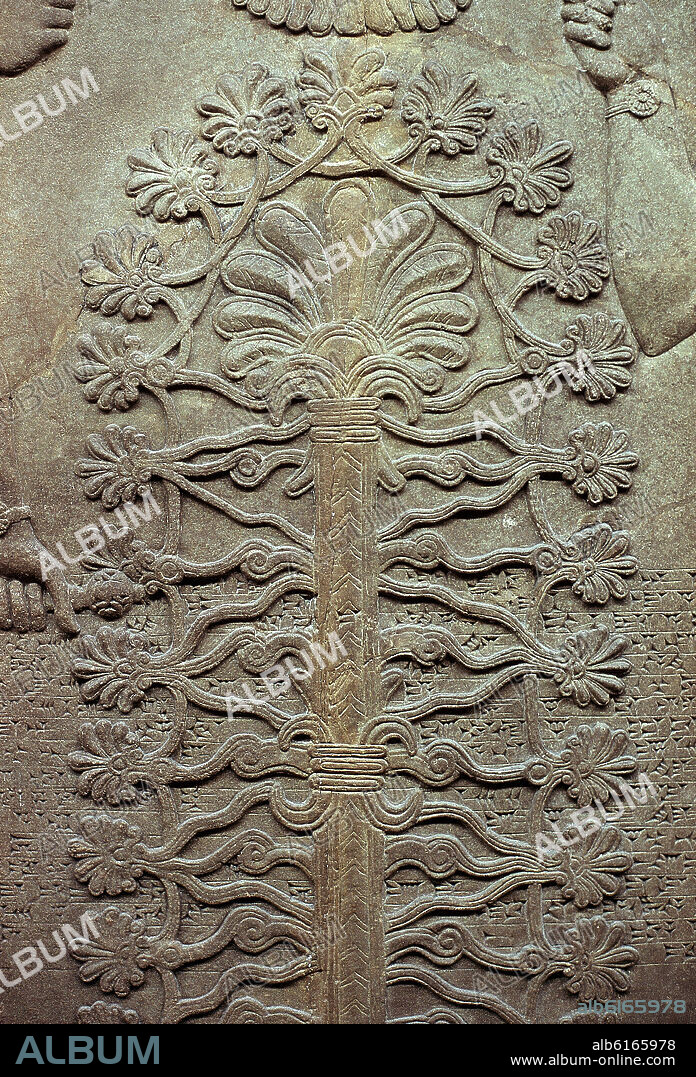 RELIEVE-ASHURNASIRPAL II-DETALLE ARBOL SAGRADO.