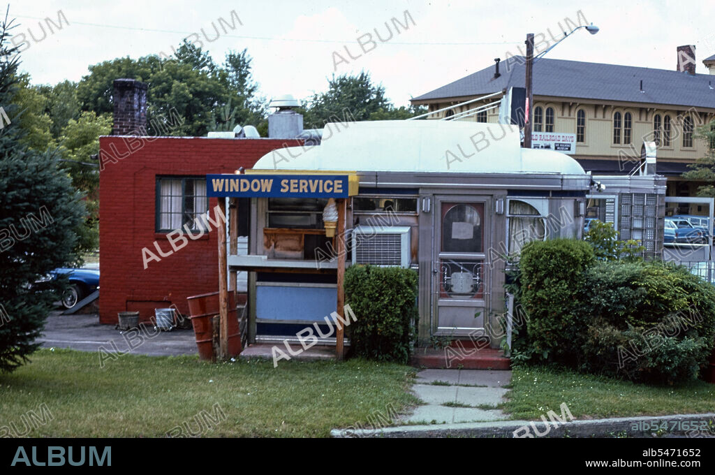 1970s America -   Collin's Diner, Route 7, Canaan, Connecticut 1976.