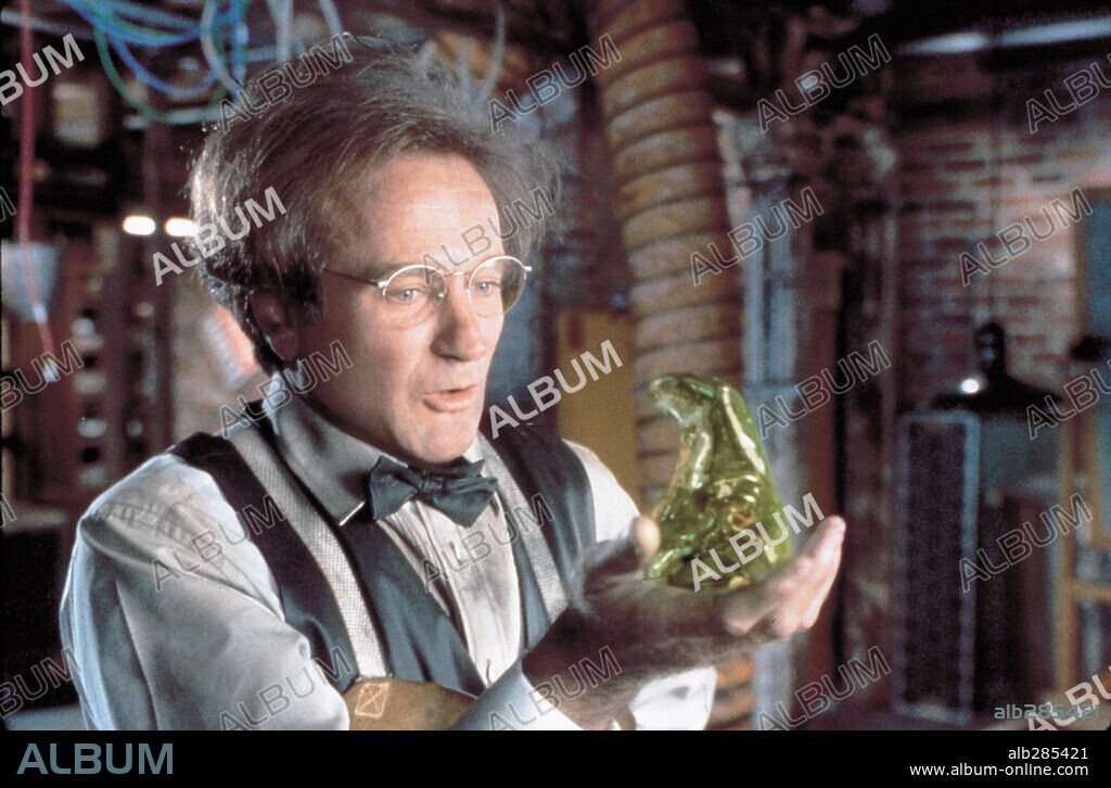 ROBIN WILLIAMS en FLUBBER Y EL PROFESOR CHIFLADO, 1997 (FLUBBER), dirigida por LES MAYFIELD. Copyright WALT DISNEY PRODUCTIONS.