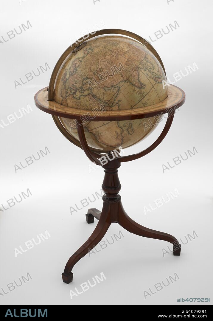 JOHN CARY. Cary's New Terrestrial Globe, 1800. ary's New Terrestrial Globe, exhibiting the tracks and discoveries made by Captain Cook; also those of Captain Vancouver on the North West Coast of America; and M. De La PeÌrouse, on the Coast of Tartary ... Made ... by J. & W. Cary. London : J. & W. Cary, March 1st, 1800. Includes horizon ring showing months of the year and signs of the zodiac. Includes solstitial colure. Physical Description: 1 globe : col., mounted on a three-legged wooden stand with a brass meridian ring ; 56 cm. in diam.; Scale not given. Source: Maps G.44 view 8.