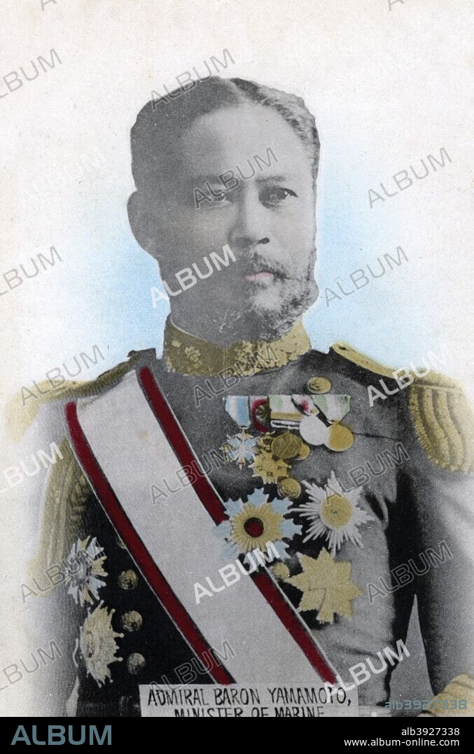Admiral Yamamoto, Japanese Minister of the Navy, c1904-1905. Yamamoto was Navy Minister during the Russo-Japanese War of 1904-1905 and was responsible for appointing Admiral Togo Commander-in-Chief of the Japanese Combined Fleet that decisively defeated the Russian Navy at the Battle of Tsushima.