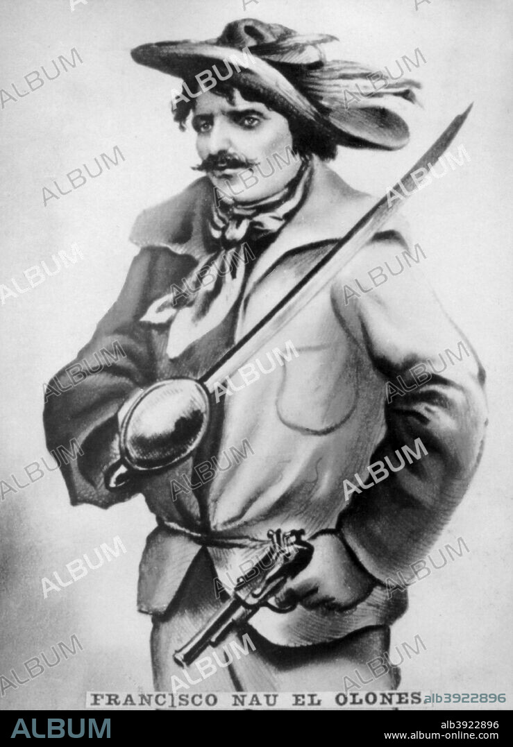 Governor Davila ordered to this pirate to Havana, escorted with ninety men  and ten cannons, however in 1667 Francisco Nau cunningly took over the fleet  and the crew .Cigar card from the History of Cuba, Geografico Universal, Propaganda de los Cigarros Susini y La Corona, Tabacalera Cubana.