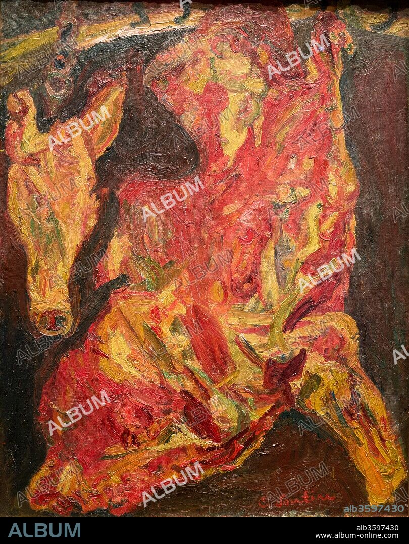 CHAIM SOUTINE. Beef carcass and head of veal (Boeuf et tête de veau).
