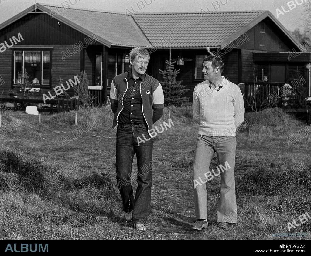 Helsingborg 1978-04-30. Fotbollsmålvakterna Ronnie Hellström och Kalle "Rio-Kalle" Svensson. Foto: Torbjörn Andersson / EXP / TT / Kod: 4 . ** AFTONBLADET OUT **.