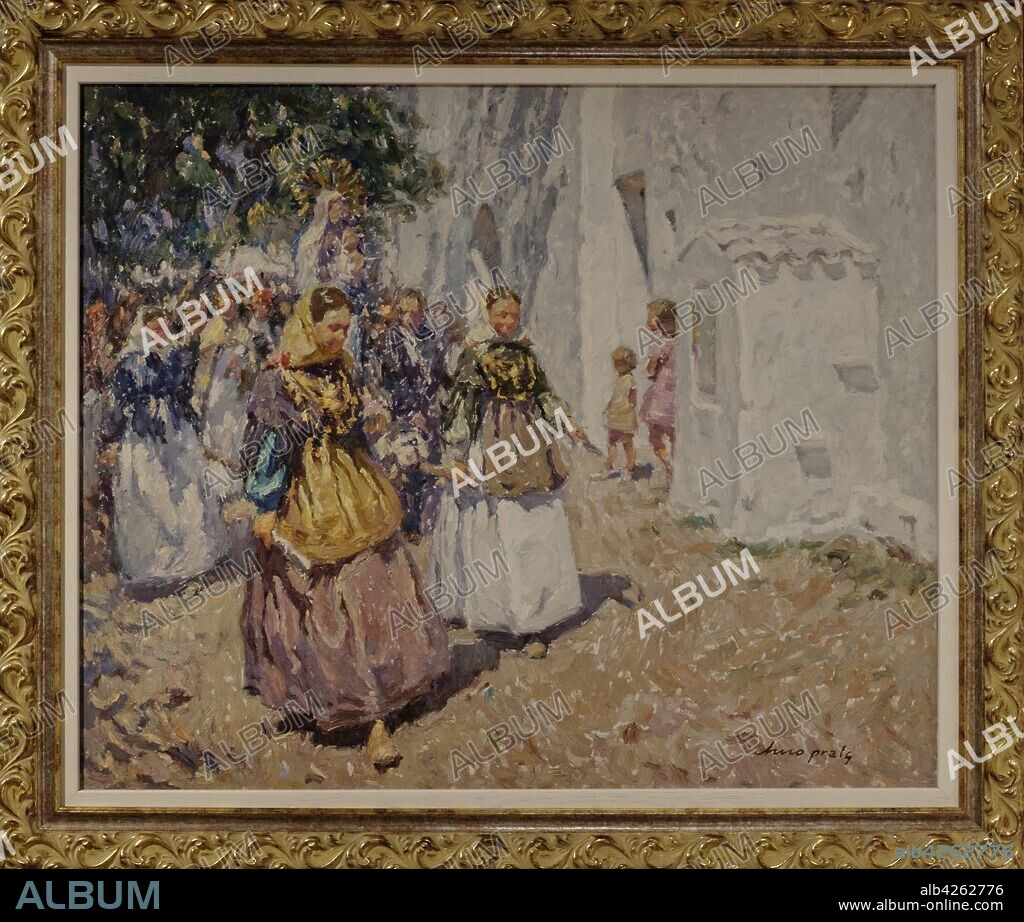 escena de la ibiza tradicional, oleo sobre tela, Jose Manuel Chico Prats, Museo de Etnografía de Eivissa, Can Ros - Puig de Missa, Santa Eulària des RiuIbiza, balearic islands, Spain.