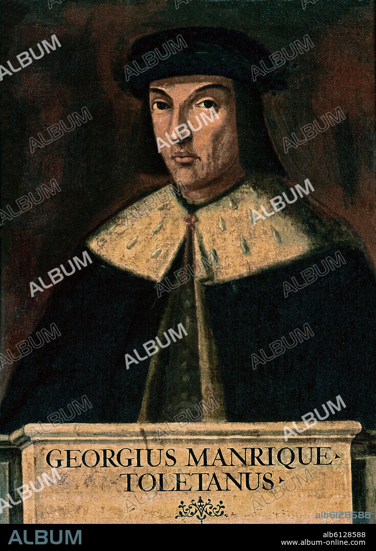 JUAN DE BORGOÑA. RETRATO DE JORGE MANRIQUE (1440-79) CABALLERO Y POETA ESPAÑOL - RENACIMIENTO ESPAÑOL.