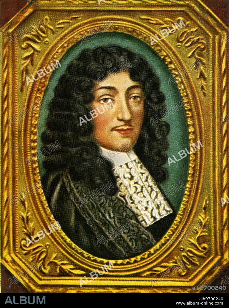 Jean-Baptiste Colbert - Marquis de Seignelay (1619-1683) - after a miniature from Robert Vouquer -. Jean-Baptiste Colbert (August 29, 1619 - September 6, 1683) served as the French minister of finance from 1665 to 1683 under the rule of King Louis XIV. He was described by Mme de Sévigné as "Le Nord" as he was cold and unemotional. His relentless hard work and thriftiness made him an esteemed minister. ©TopFoto.