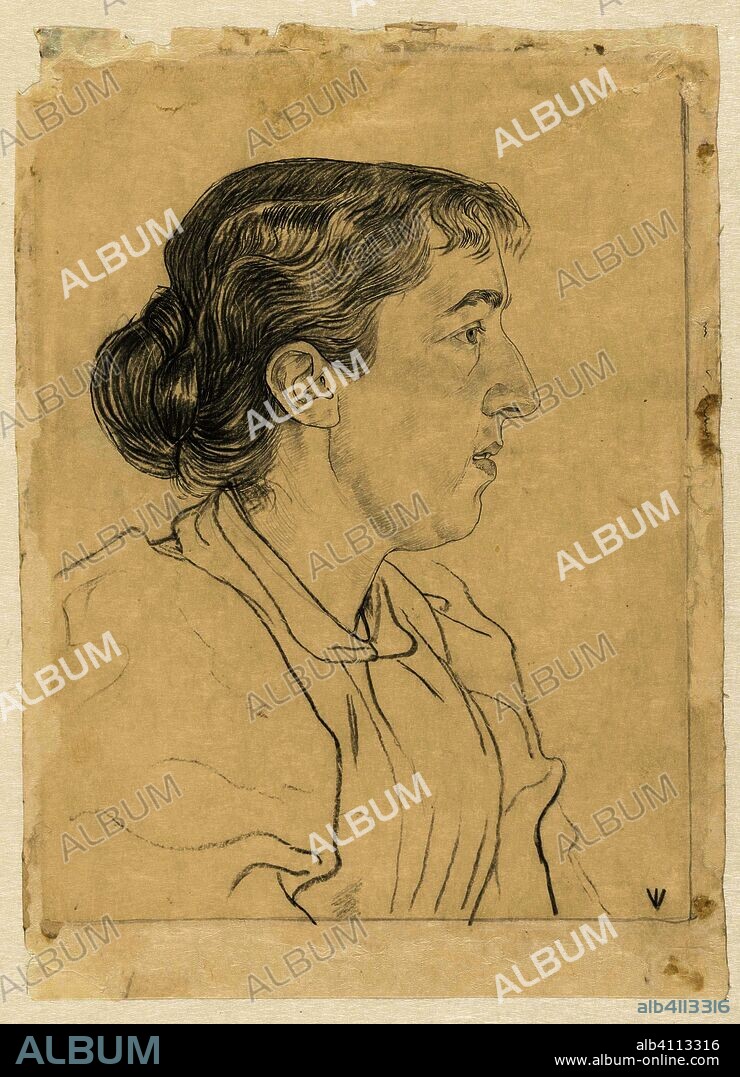 JAN PIETER VETH. Portrait of H?l?ne Lapidoth-Swarth. Draughtsman: Jan Veth. Dating: 1874 - 1925. Measurements: h 268 mm × w 195 mm.