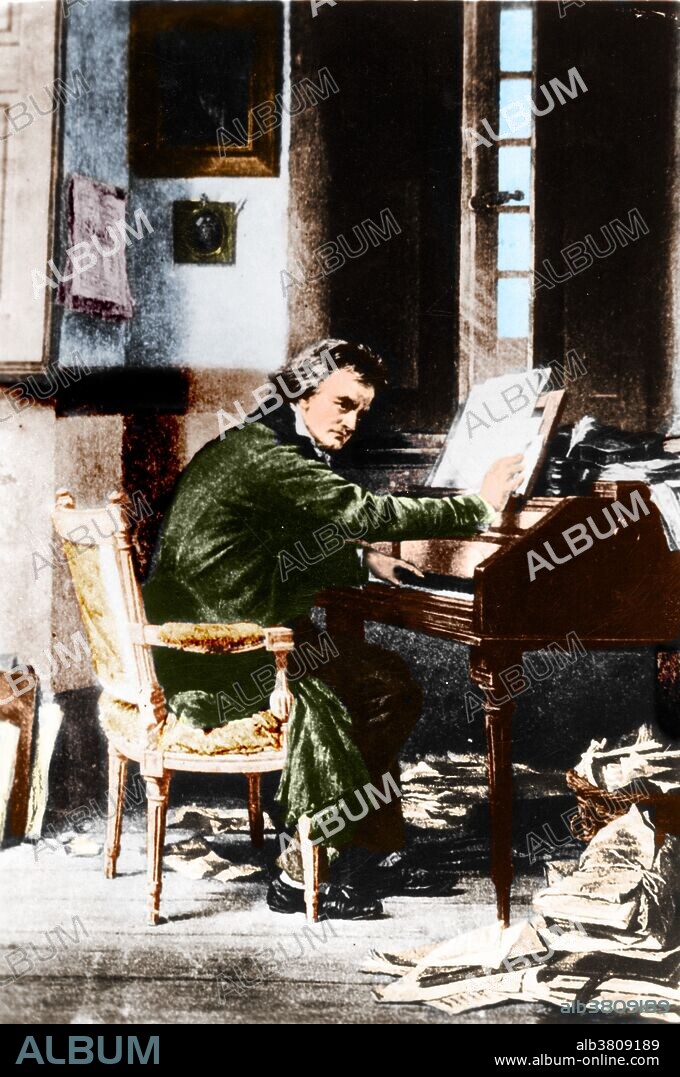 Ludwig van Beethoven (baptized December 17, 1770 - March 26, 1827) was a German composer and pianist. A crucial figure in the transition between the Classical and Romantic eras in Western art music, he remains one of the most famous and influential of all composers. Beethoven was born in Bonn, but moved to Vienna in his early 20s, studying with Joseph Haydn and quickly gaining a reputation as a virtuoso pianist. His hearing began to deteriorate in his late twenties, yet he continued to compose, conduct, and perform, even after becoming completely deaf.