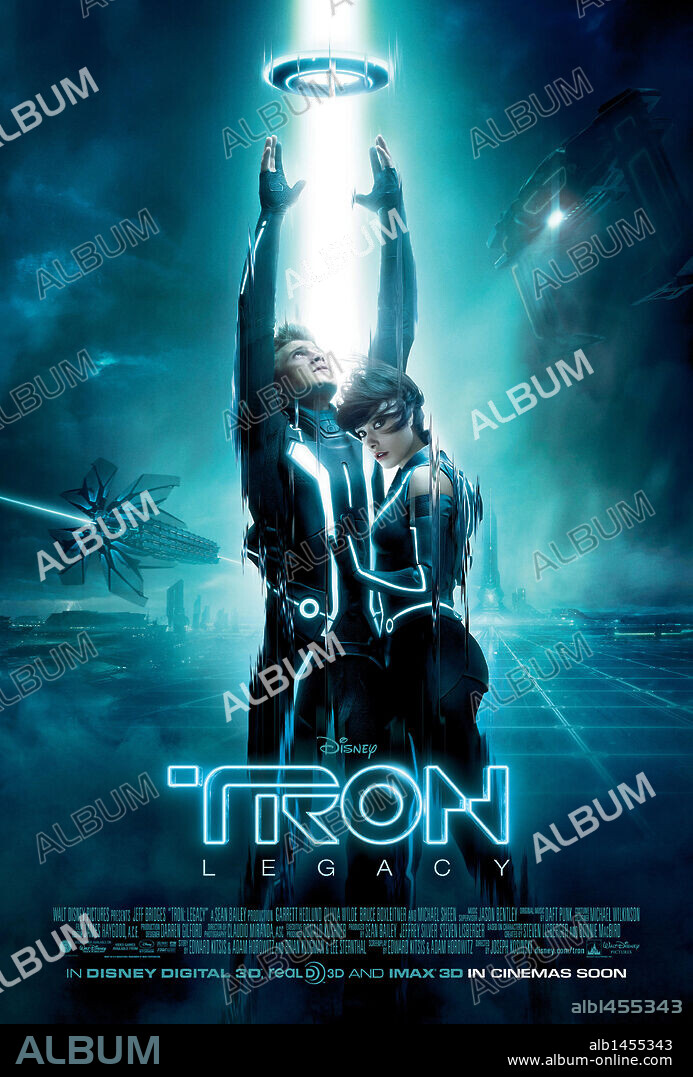 Poster de TRON: LEGACY, 2010, dirigida por JOSEPH KOSINSKI. Copyright LIVEPLANET/WALT DISNEY PRODUCTIONS.