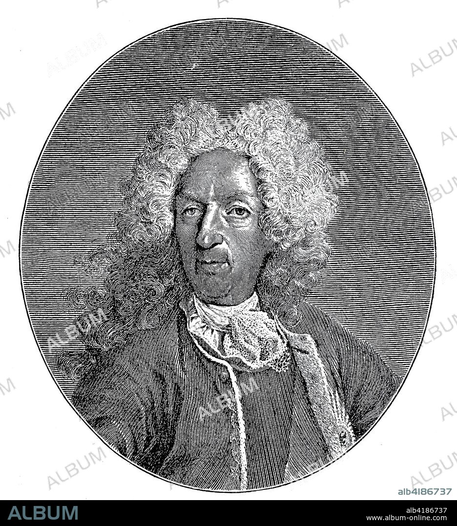 Matthias Johann Baron von der Schulenburg, since 1715 Count von der Schulenburg, 8 August 1661 - 14 March 1747, Field Marshal was in the service of the Republic of Venice and Hereditary Emden and Dehlitz, German, digital improved reproduction of an original from the year 1880.