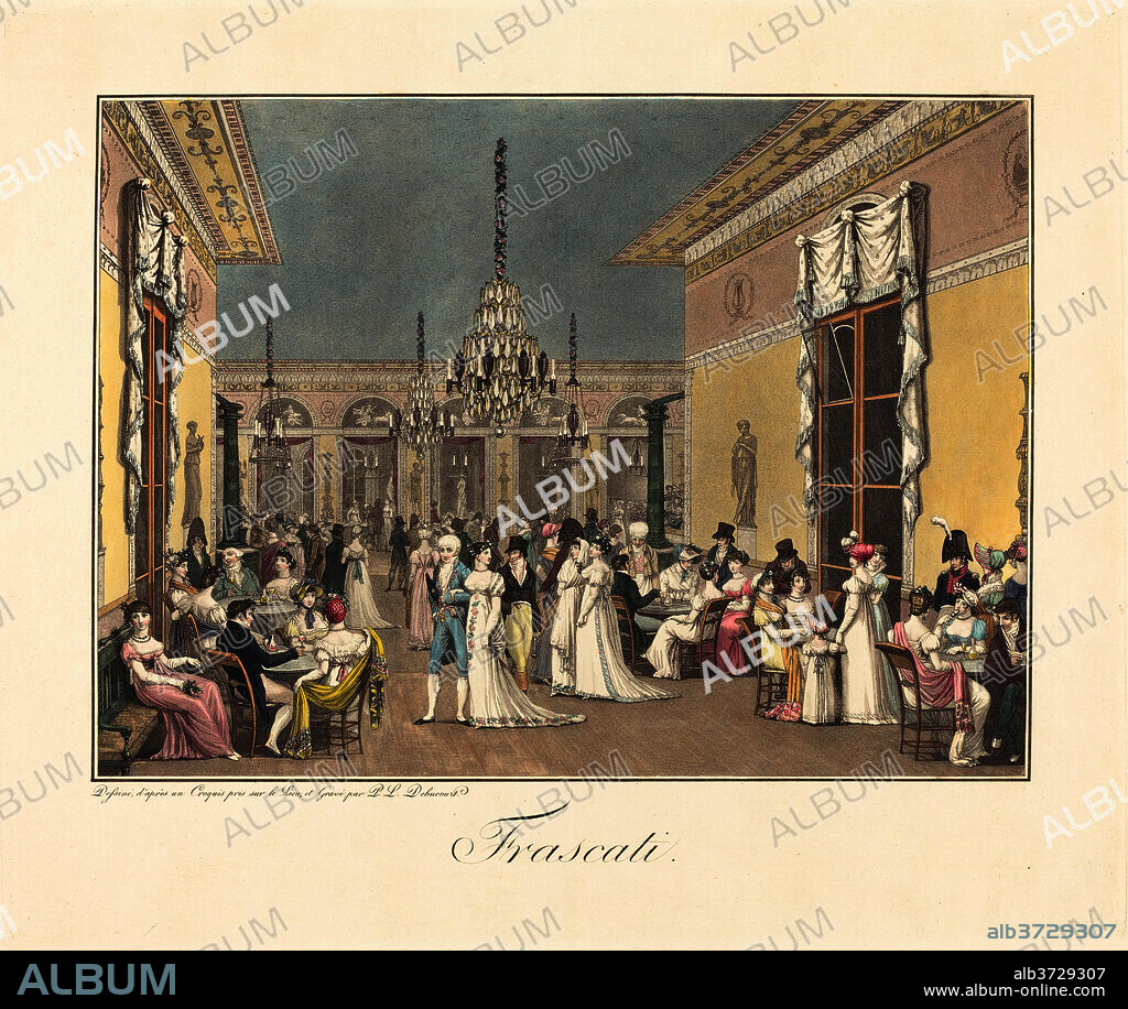 PHILIBERT-LOUIS DEBUCOURT. Frascati. Dated: 1807. Medium: hand-colored aquatint and etching.