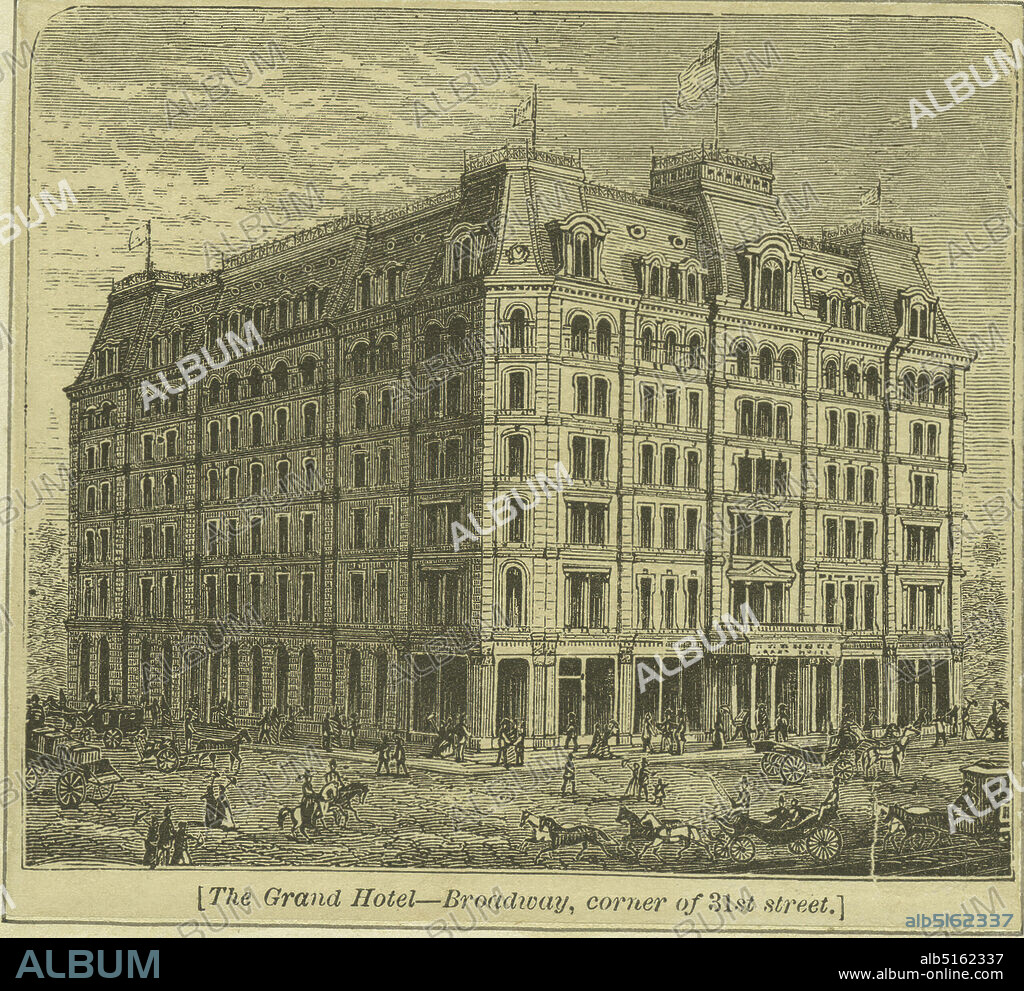 The Grand Hotel; Hotel Brunswick; [Rathbun's]; Hoffman House & Worth Monument; Earle's House; Carlton House, still image, Prints, 1828 - 1890.