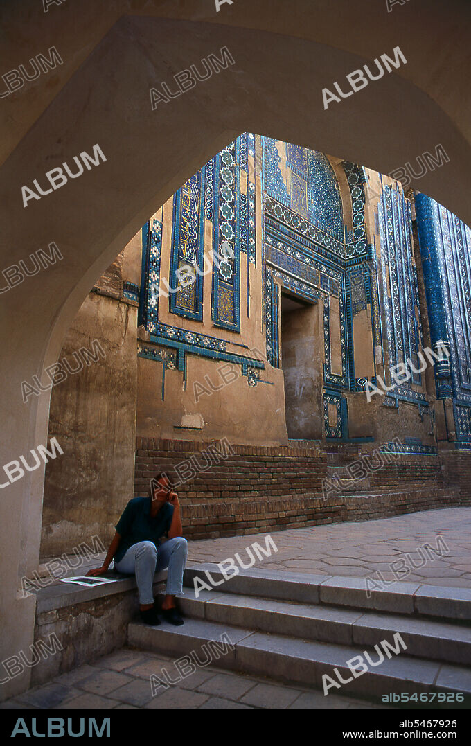Shah-i-Zinda ('The Living King') is a necropolis in the north-eastern part of Samarkand. The Shah-i-Zinda Ensemble includes mausoleums and other ritual buildings from the 9-14th and 19th centuries. The name Shah-i-Zinda is connected with the legend that Kusam ibn Abbas, a cousin of the prophet Muhammad is buried here. It is believed that he came to Samarkand with the Arab invasion in the 7th century to preach Islam. Popular legends speak that he was beheaded by Zoroastrian fire-worshippers for his faith.