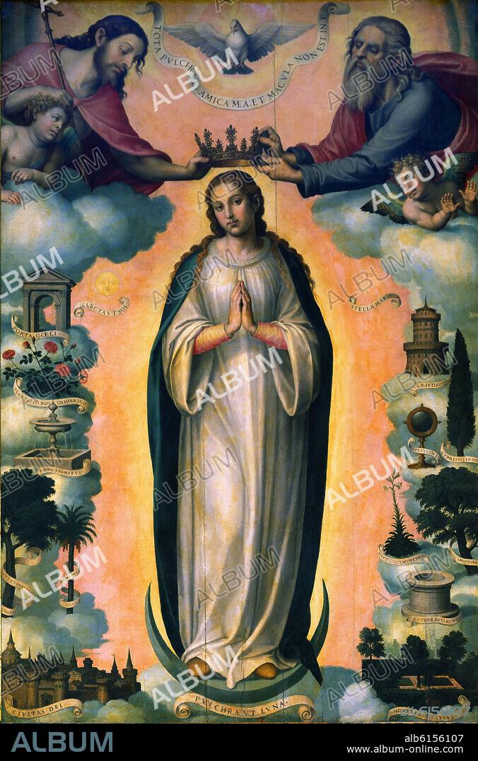 JUAN DE JUANES (1510-1579). INMACULADA CONCEPCION - SIGLO XVI - RENACIMIENTO ESPAÑOL.