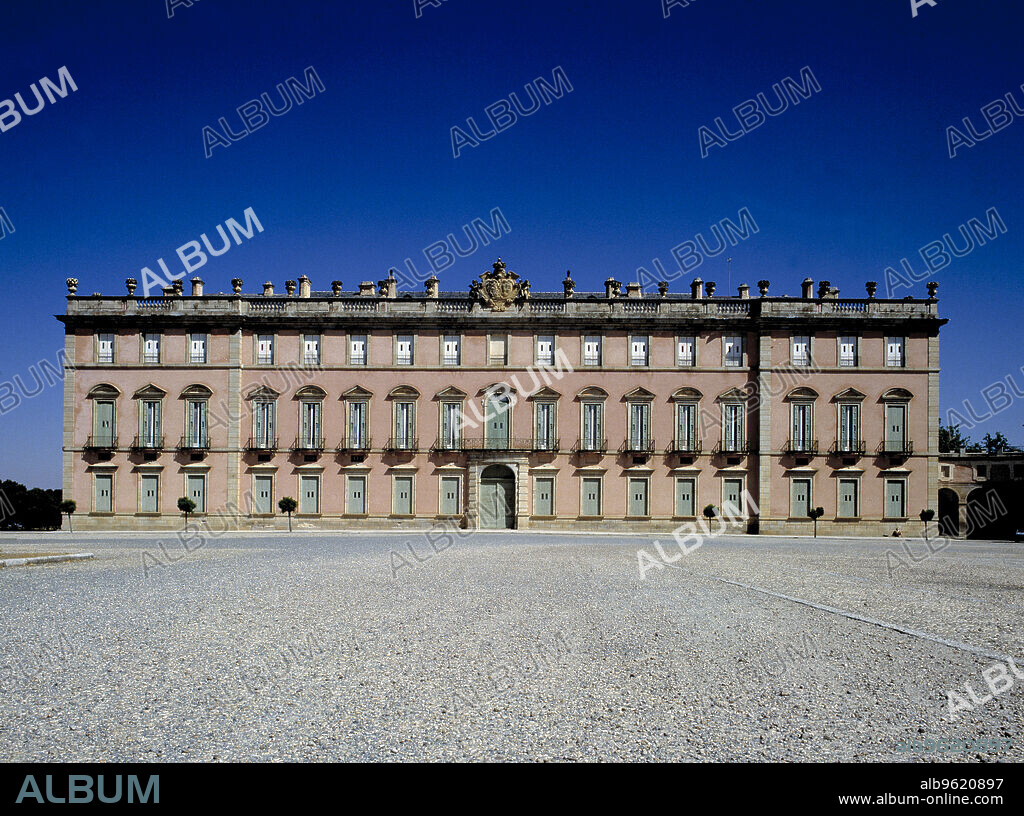 Main façade of the Royal Palace of Riofrio (Segovia), built by order of Queen Elizabeth Farnese in 1754 with plans by Virgilio Ravaglio.