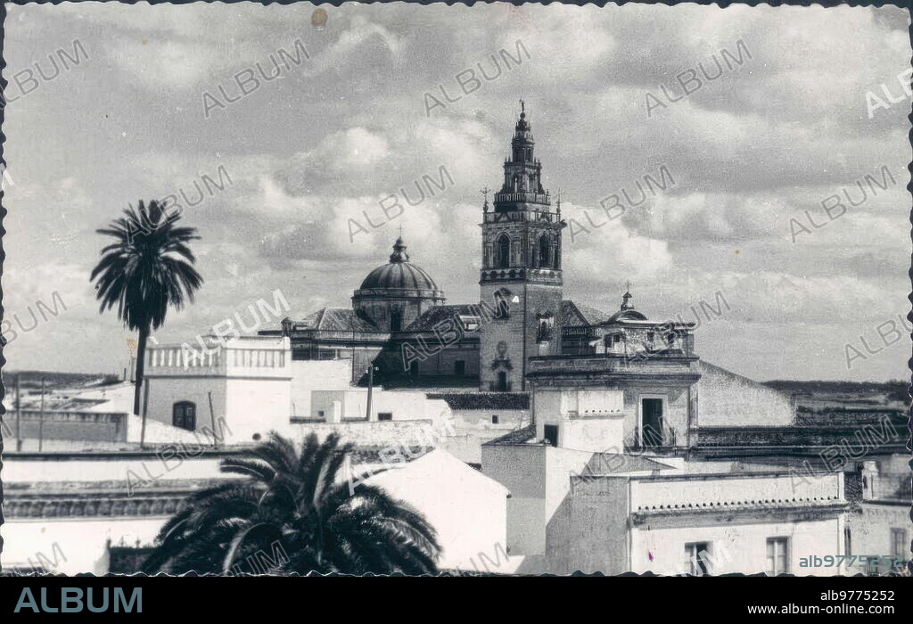 1957. Vista parcial de Moguer (Huelva), cuna de Juan Ramón Jiménez.
