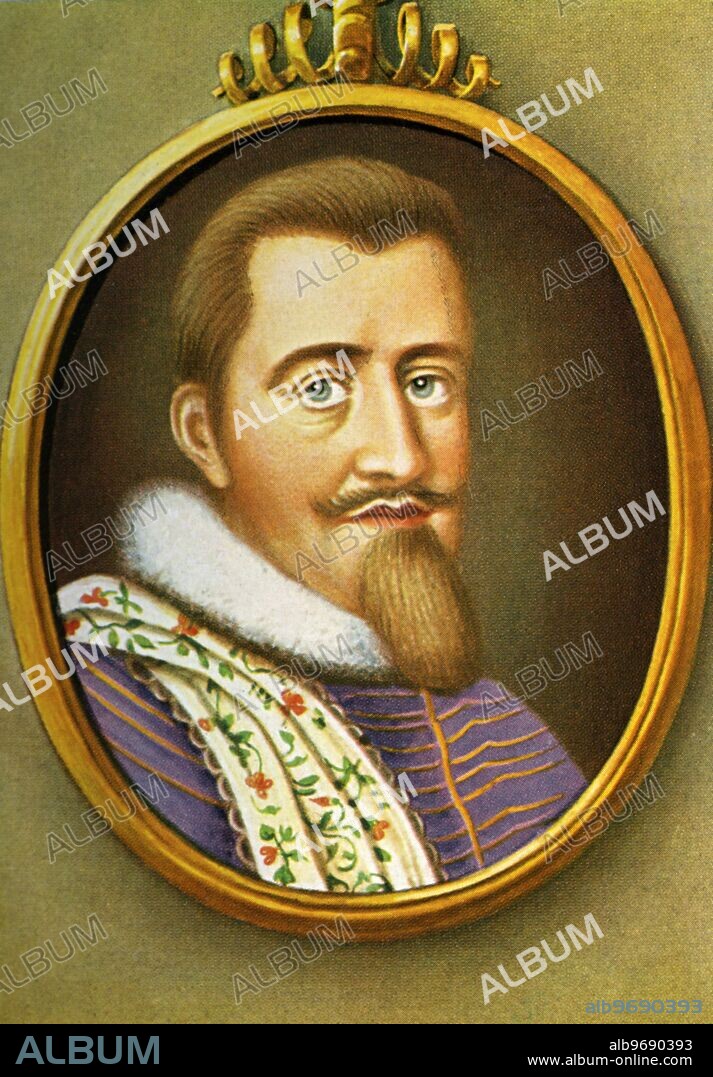 Christian IV, King of Denmark (1577-1648) - after a miniature by Erik Utterhjelm. Christian IV (April 12, 1577 - February 28, 1648) was the king of Denmark and Norway from 1588 until his death. He is sometimes referred to as Christian Firtal in Denmark and Christian Kvart or Quart in Norway. ©TopFoto.