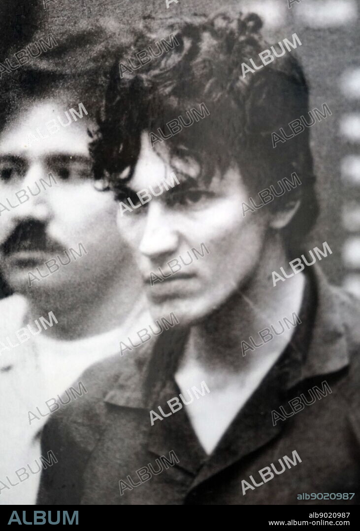 Photograph of Richard Ramirez (Nightstalker). Ricardo Leyva Munoz Ramirez (1960-2013) an American serial killer, rapist, and burglar.