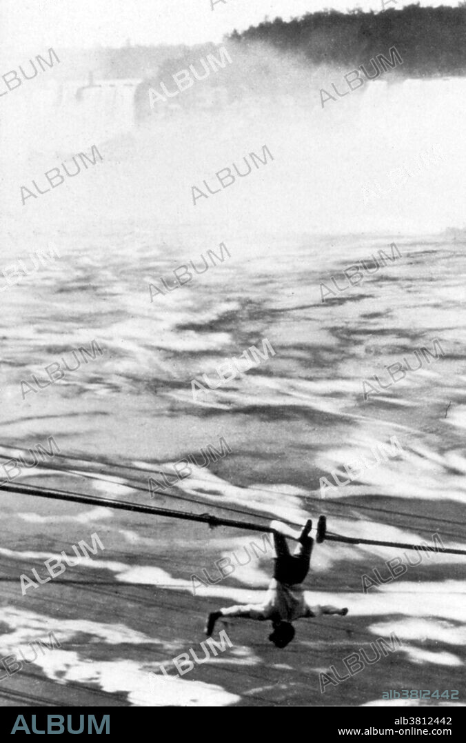 William Leonard Hunt (June 10, 1838 - January 17, 1929) was a Canadian funambulist, entertainment promoter and inventor, as well as the first known white man to cross the Kalahari Desert on foot and survive. He made his most famous tightrope performances at Niagara Falls during 1860, commencing on August 15. His feats included crossing a high wire with a man on his back or with a sack over his entire body, turning somersaults while on the rope, and hanging from it by his feet. He toured the US in 1860 and returned to Niagara Falls the next year, but the American Civil War had put an end to the crowds he had once drawn. In 1866, he was performing in London as part of the "Flying Farinis". He quickly became a legend, and was one of the most celebrated acrobats and trapeze artists in Europe. He ended his acrobatic career in 1869, fearing that if he continued he would eventually be seriously injured. He remained in show business, becoming a trainer and manager of acrobats, as well as an inventor. Circus historians credit him with the invention of an apparatus that eventually became known as the now famous "human cannonball" in 1876. He died of influenza in 1929 at the age of 90.