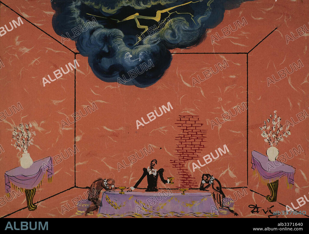 SALVADOR DALÍ. Stage design for "Don Juan Tenorio" by Zorrilla.