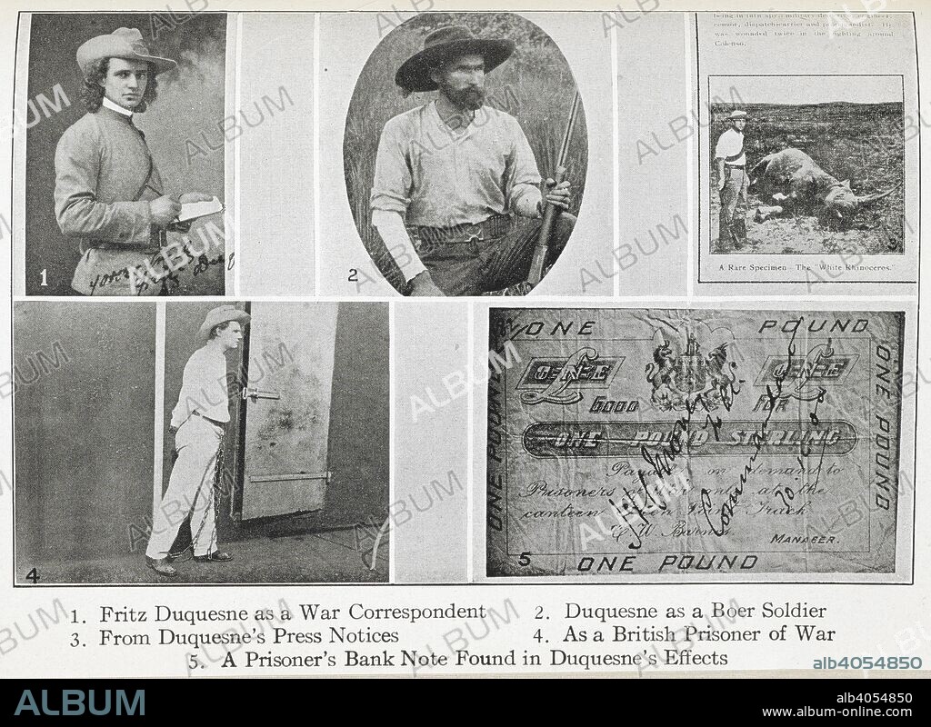 THOMAS J TUNNEY. Fritz Duquesne n various disguises. Frederick â€œFritzâ€ Joubert Duquesne (21 September 1877 â€“ 24 May 1956), sometimes Du Quesne, was a South African Boer soldier, prisoner of war, big game hunter, journalist, war correspondent, stockbroker, saboteur, spy, and adventurer whose hatred for the British (due to their treatment of Boer women and children) caused him to volunteer to spy for Germany during both World Wars. As a Boer spy he was known as the "Black Panther", but he is also known as "the man who killed Kitchener", since he claimed to have sabotaged and sunk HMS Hampshire, on which Lord Kitchener was en route to Russia in 1916, although forensics of the ship do not support this claim. As a German spy, he went by the code name DUNN. In 1942, he and 32 other members of the Duquesne Spy Ring were convicted in the largest espionage conviction in the history of the United States. Throttled! The detection of the German and anarchist bomb plotters ... as told to Paul Merrick Hollister ... Illustrated, etc. Boston : Small, Maynard & Co., [1919]. Source: 9083.bb.12 plate opposite page 230.
