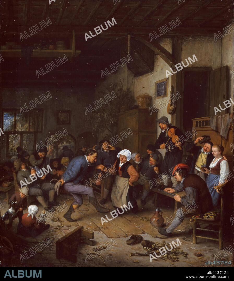 Merrymakers in an Inn. Adriaen van Ostade; Dutch, 1610-1685. Date: 1674. Dimensions: 18 3/8 × 16 1/8 in. (46.7 × 41 cm). Oil on panel. Origin: Holland.