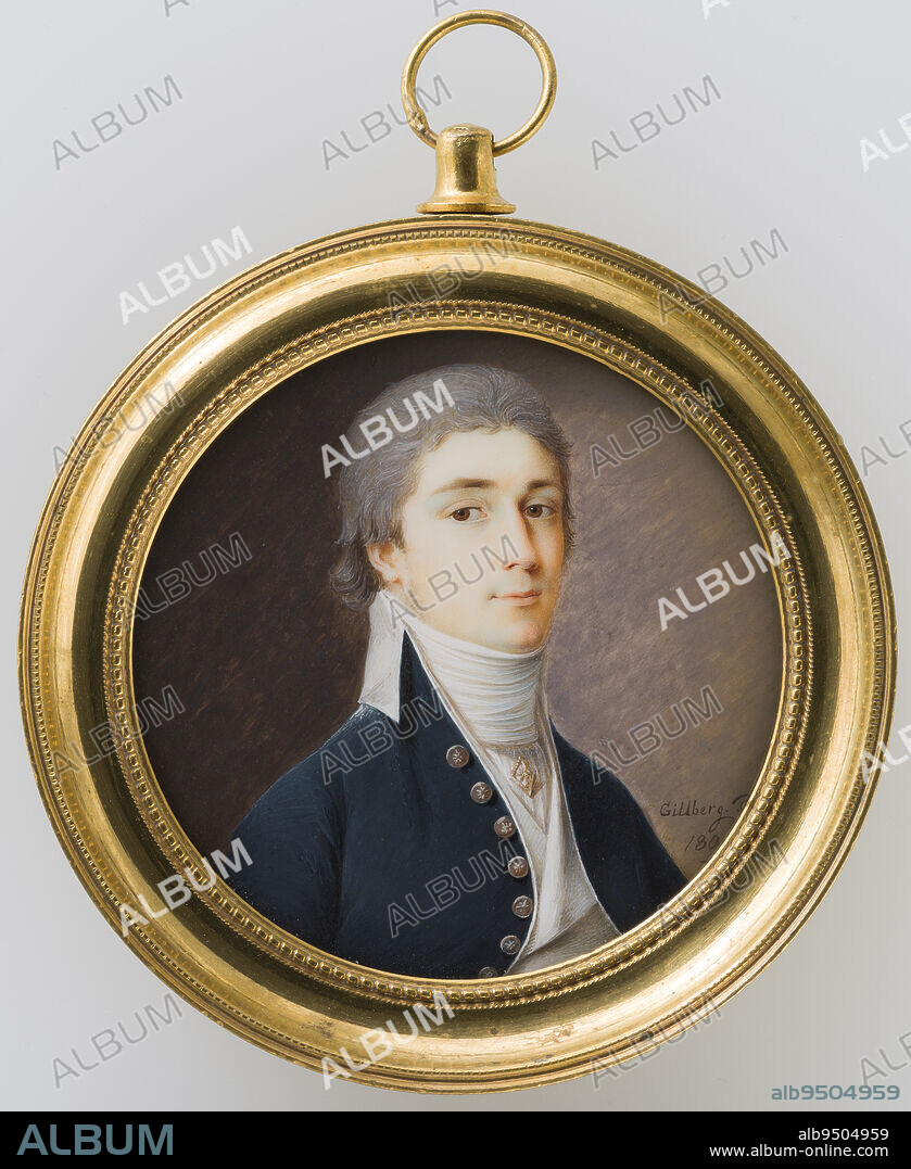 Jacob Axel Gillberg, 1769, 1845, Stockholm (city), Lieutenant colonel C. G. Bäck, 1789 - 1845, 6.3 × 5.8 cm, ivory.