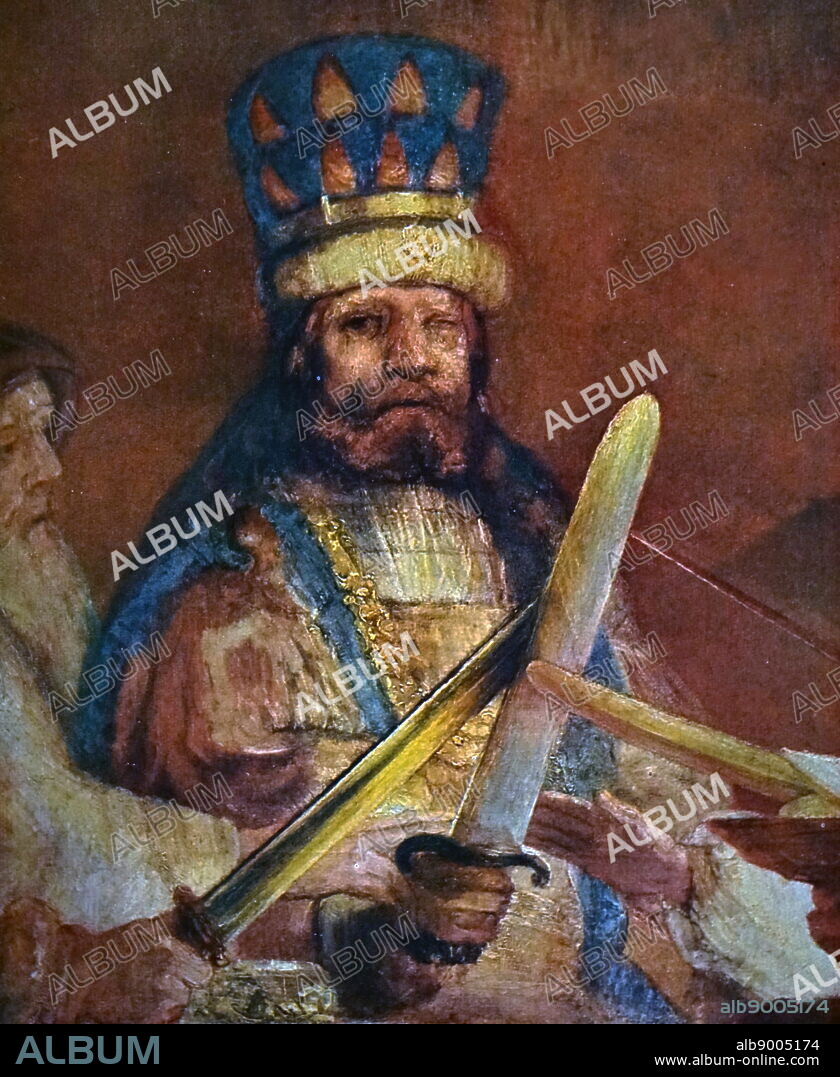 The Conspiracy of Claudius Civilis (detail), completed in 1661 by Rembrandt. It depicts a Batavian oath to Gaius Julius Civilis, the head of the Batavian rebellion against the Romans in 69 AD.