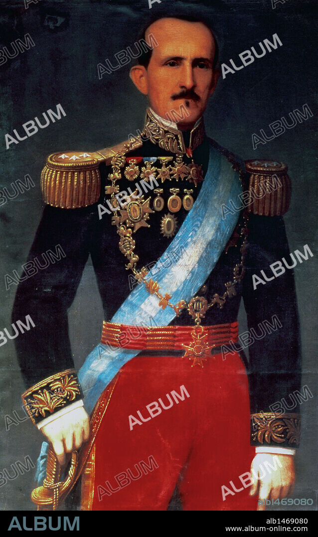 Juan Jose Flores (1800-1864). President of Ecuador. Portrait. Hall of Presidents. Government Palace. Quito. Ecuador.