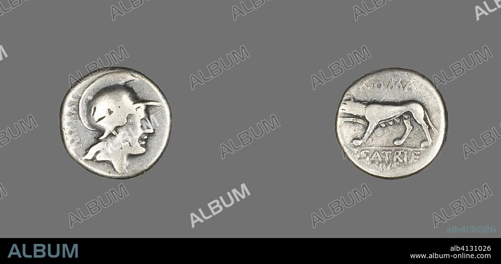 ANCIENT ROMAN. Coin Depicting the Goddess Roma. Roman. Date: 77 BC. Dimensions: Diam. 1.7 cm; 3.78 g. Silver. Origin: Italy.