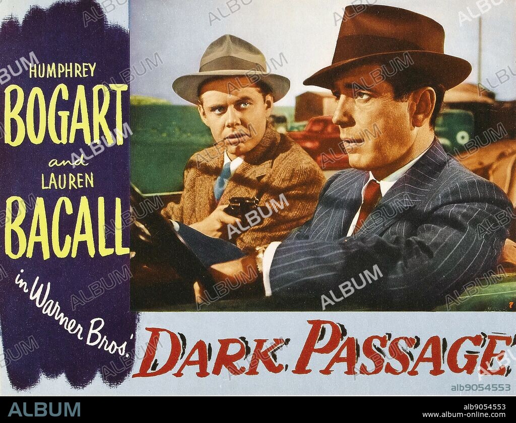 Dark Passage, 1947, is a film noir directed by Delmer Daves and starring Humphrey Bogart and Lauren Bacall. The film is based on the novel of the same name by David Goodis. It was the third of four films real-life couple Bacall and Bogart made together. The story follows Bogart's character (Parry's) attempts to hide from the law and clear his name of murder.