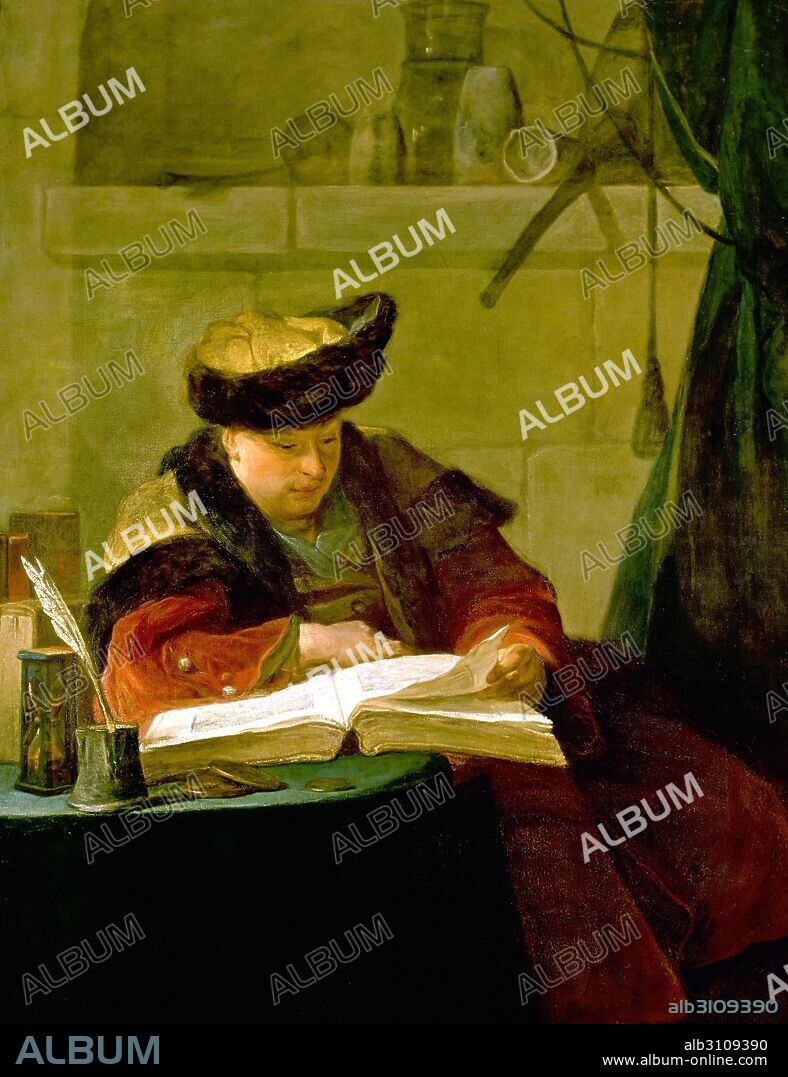 JEAN BAPTISTE SIMEON CHARDIN. Retrato del pintor Aved/1734.