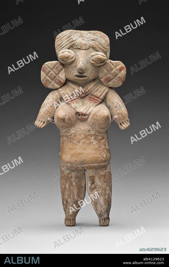 CHUPICUARO. Female Figurine. Chupícuaro; Guanajuato or Michoacán, Mexico. Date: 500 BC-300 BC. Dimensions: H. 18.5 cm (10 1/2 in.). Ceramic and pigment. Origin: Guanajuato state.