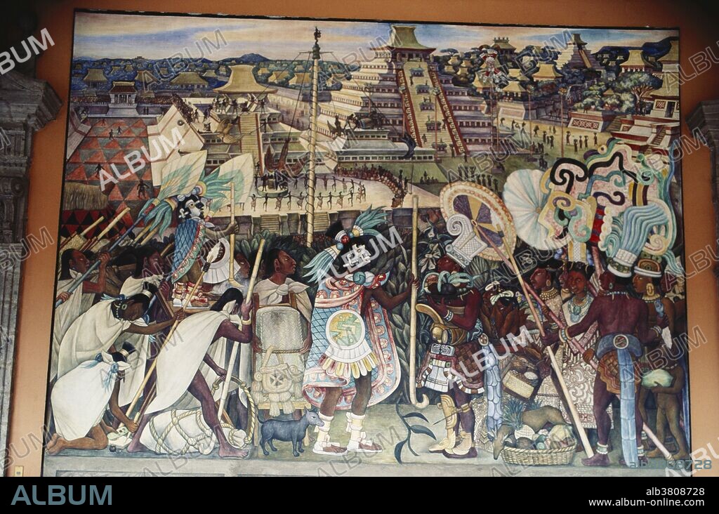 Mural by Diego Rivera at the National Palace in Mexico City, Mexico.