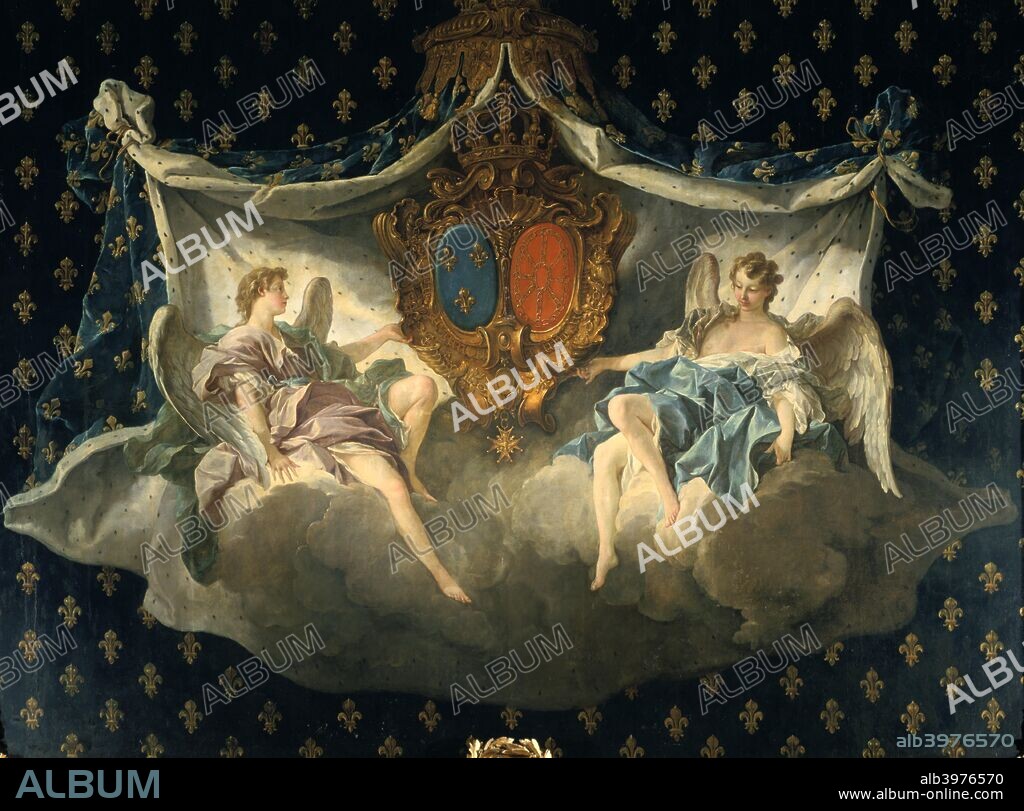 'Allegory of France and Navarre', 1740. Cartoon for a tapestry, Palais de Justice, Rouen, France.