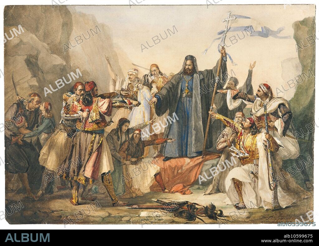LUDOVICO LIPPARINI. The Metropolitan Germanos raising the banner of freedom (Scene from the Greek struggle for freedom).