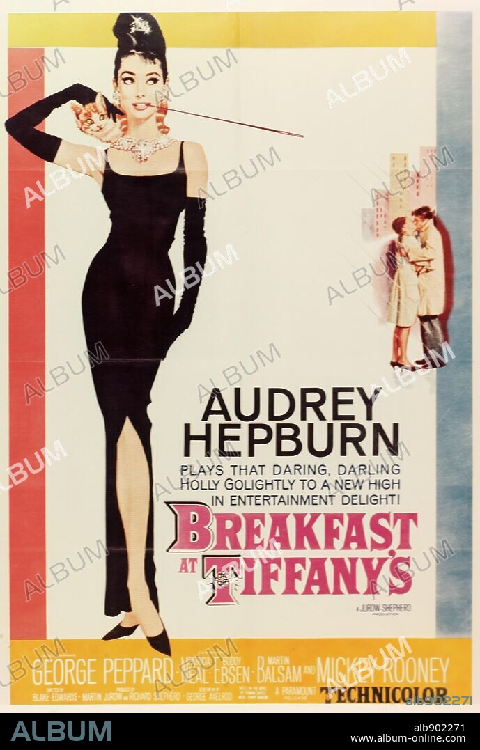 Poster de DESAYUNO CON DIAMANTES, 1961 (BREAKFAST AT TIFFANY'S), dirigida por BLAKE EDWARDS. Copyright PARAMOUNT PICTURES.