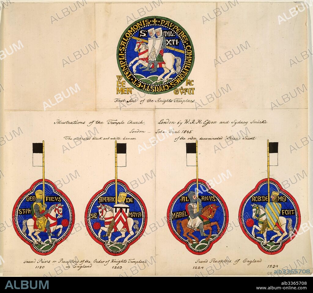 RICHARD HAMILTON ESSEX. Knights Templar Seals of 1180, 1203, 1224, 1234.