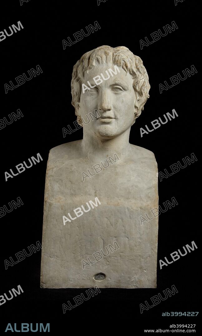 Azara Alexander, from near Tivoli, 1st century. Herm with portrait head of Alexander the Great (356-323 BC). The inscription below reads: ?Alexander son of Philip, Macedonian?. 1stcentury AD, copy of portrait of c330-300 BC.  Dimensions: height: 68 cm.