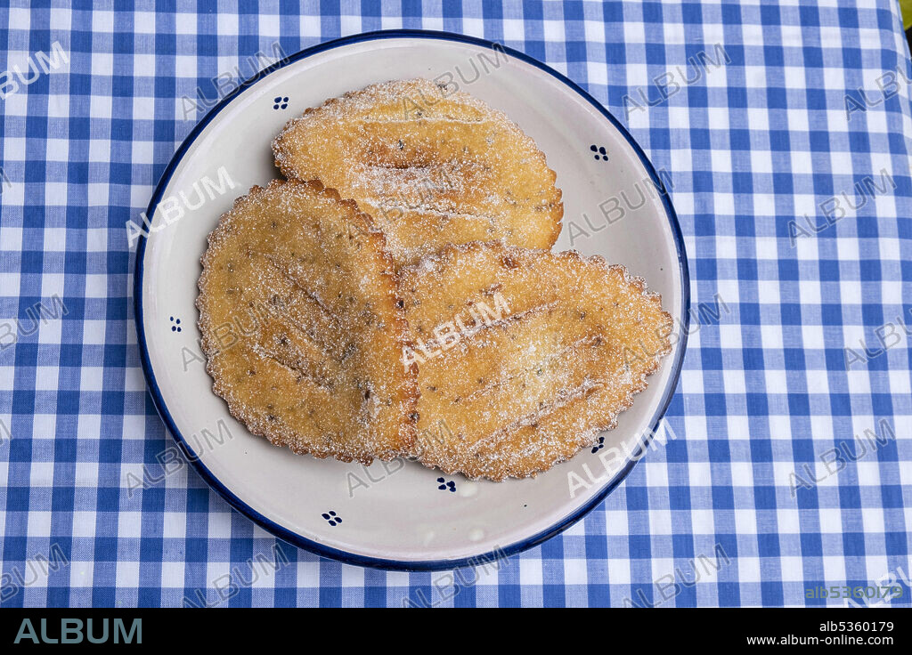 Orelletes, Can Jeroni bakery, Sant Francesc, Formentera, Pitiusas Islands, Balearic Community, Spain.
