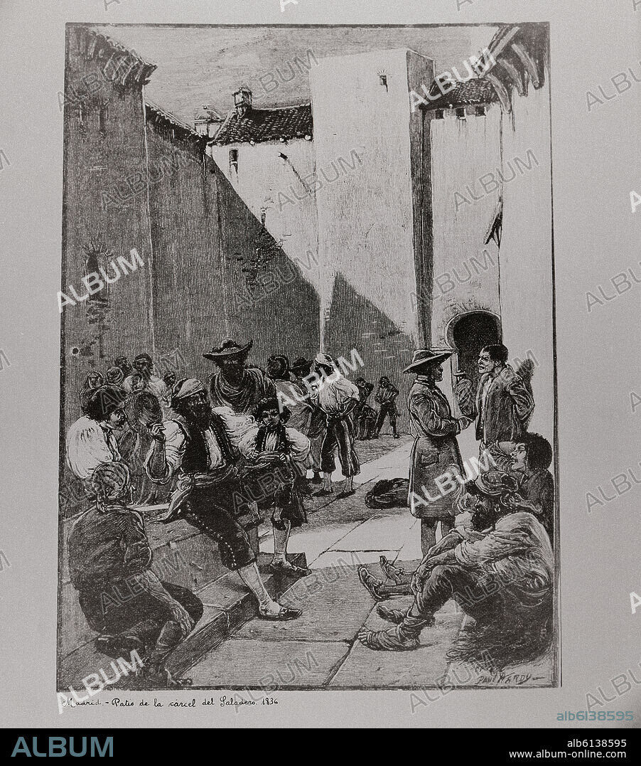 PATIO DE LA CARCEL DEL SALADERO - GRABADO - 1836.
