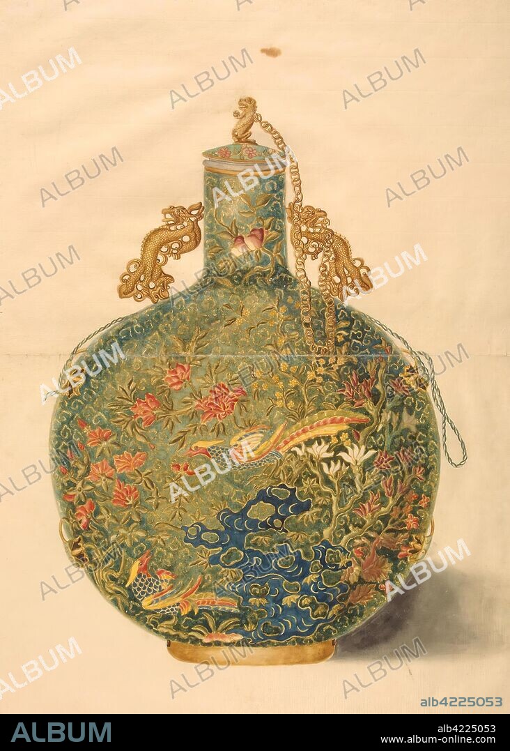 ALEKSEY GREKOV. 'Vessel of Chinese ''Moon-Flask'' Type'. Series of drawings showing the rarities from the Kunstkammer of Peter I, 1730s. Russia, 1736. Dimensions: 60x46 cm.