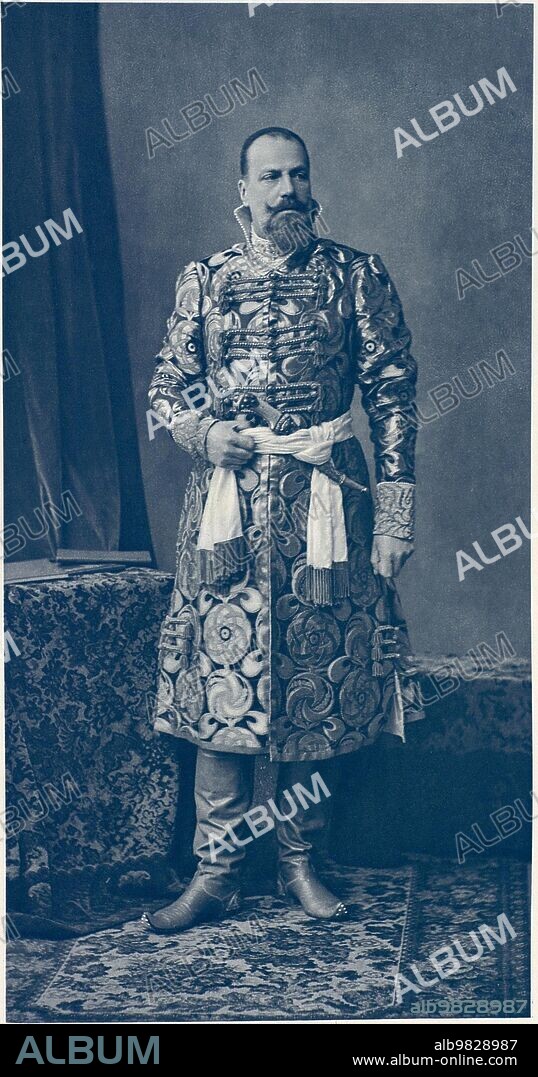 His Imperial Majesty Grand Duke Alexei Alexandrovich (dressed as a Boyar in the time of Tsar Alexei Mikhailovich) ca. 1903-1904.